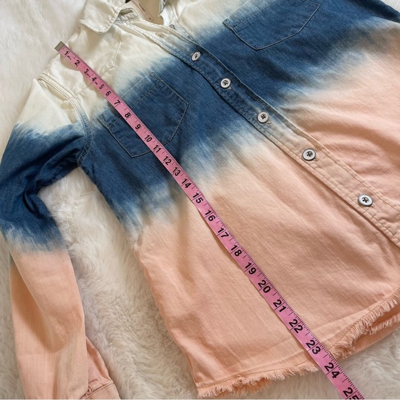 Free People Boho Button Down Ombré Denim Western Shirt - Picture 10 of 15